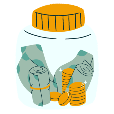 display image of a money jar