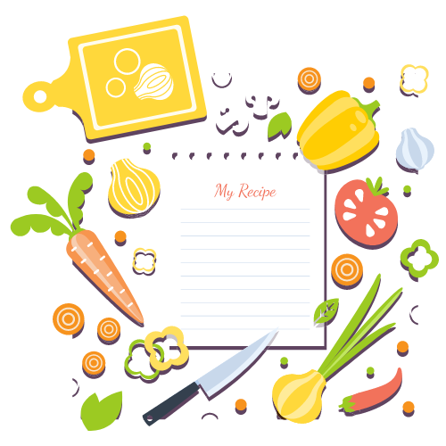 display image of vegetable with a recipe